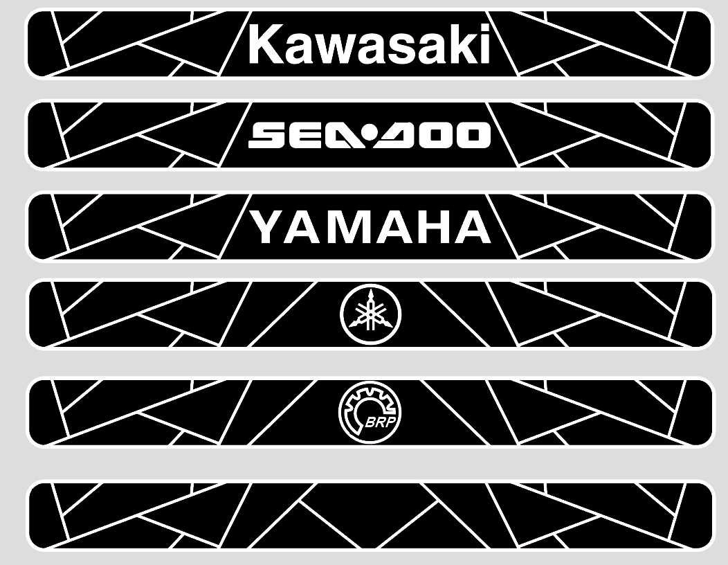 Hzchione PWC Traction Gunnel Pad Non-Slip Jet Ski Side Mat Hzchione Black White Yamaha-letter logo