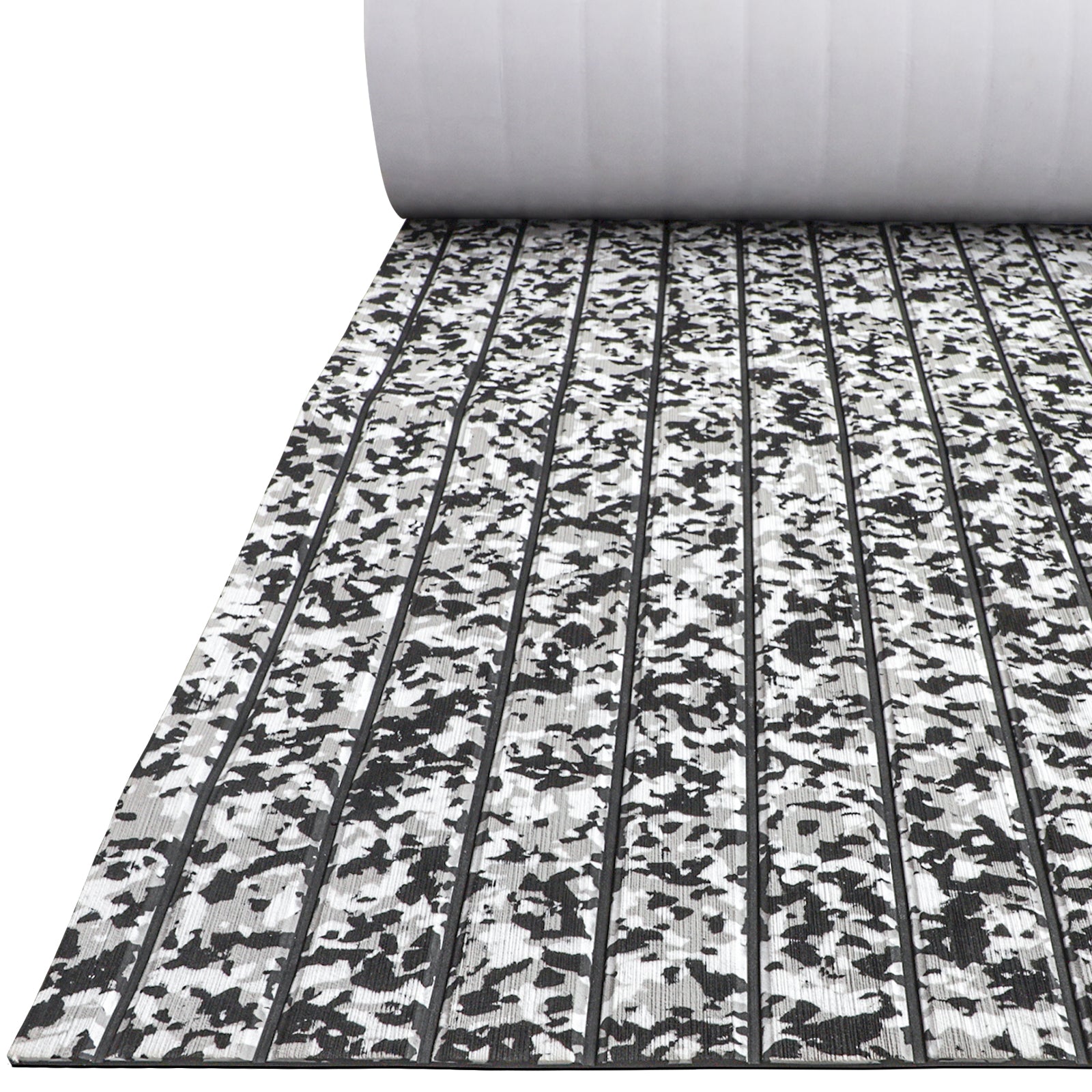 Hzchione Sea Deck Boat Flooring Hydro Turf EVA Yacht Traction Pad For Yacht Jet SKI RV Golf Cart Pool Ramp Stairs  Hzchione 94.5" x 23.6"-Snow Camo + Black  