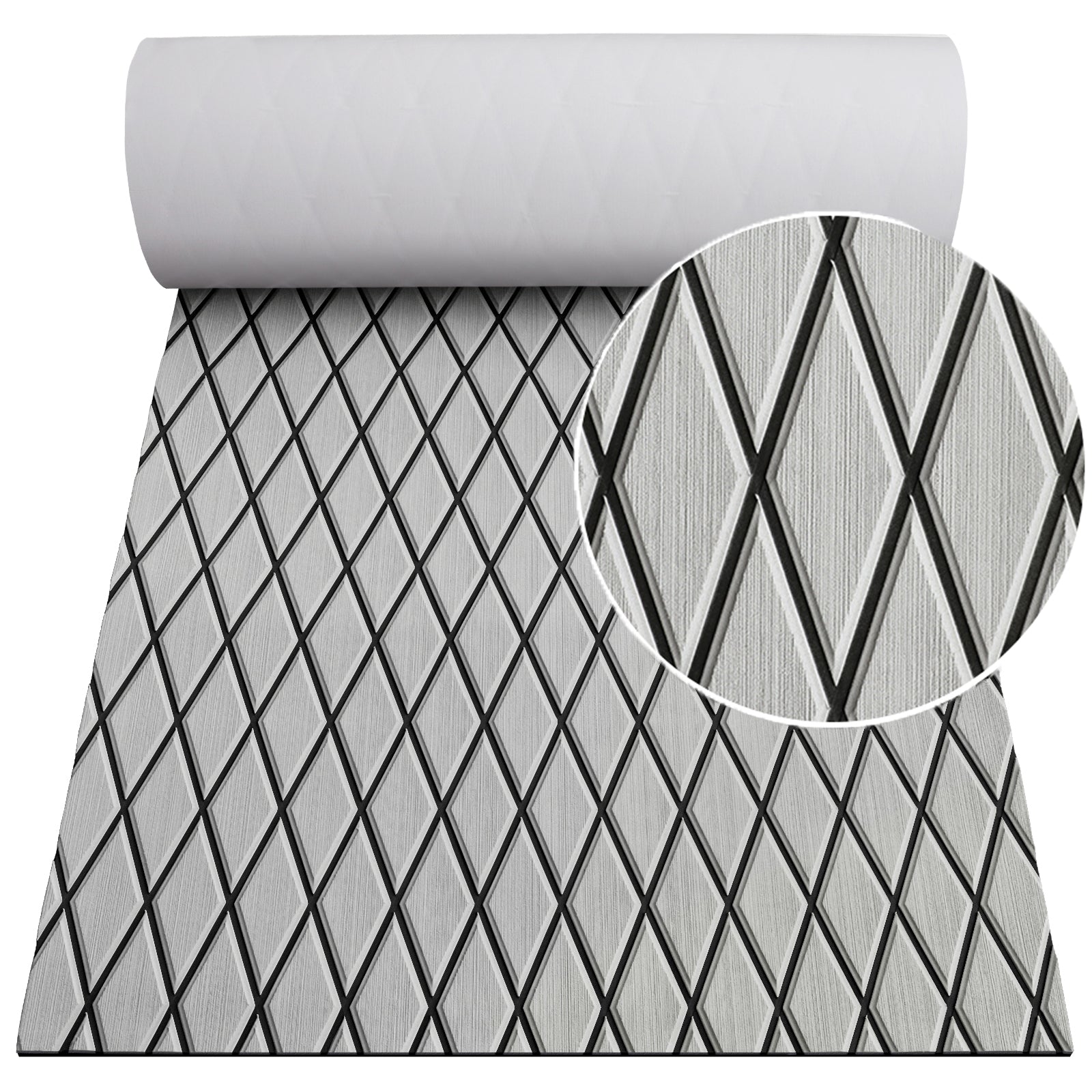 Hzchione 74.81"x27.56" Diamond EVA Foam Boat Decking Traction Pad For Yacht RV Golf Cart Pool Ramp  Hzchione 5C Gray + Black  