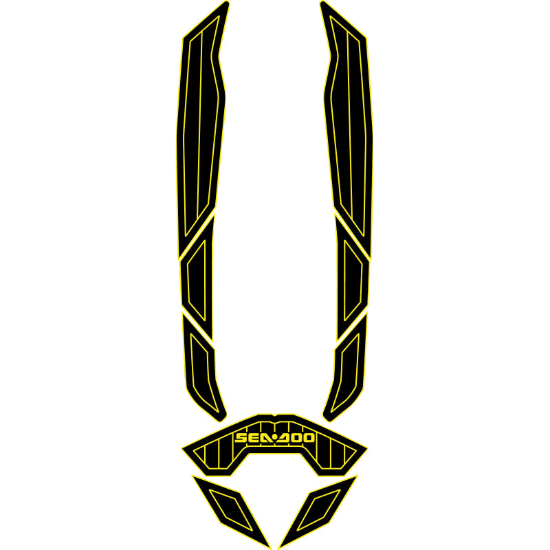 2022 Sea Doo Spark 3 Sitter Customize Jet Ski Mats Non-Slip Motorboat Traction Mat Hzchione Black Yellow-Vertical line