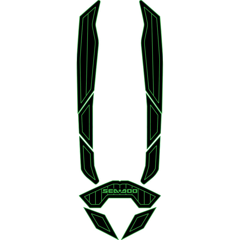2022 Sea Doo Spark 3 Sitter Customize Jet Ski Mats Non-Slip Motorboat Traction Mat Hzchione Black Green-Vertical line