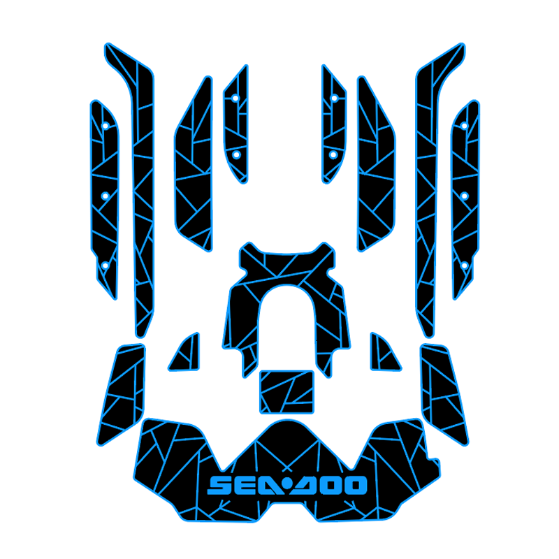 2019-2020 Sea Doo RXT-300 Customize Jet Ski Mats Non-Slip Motorboat Traction Mat Hzchione Black Blue