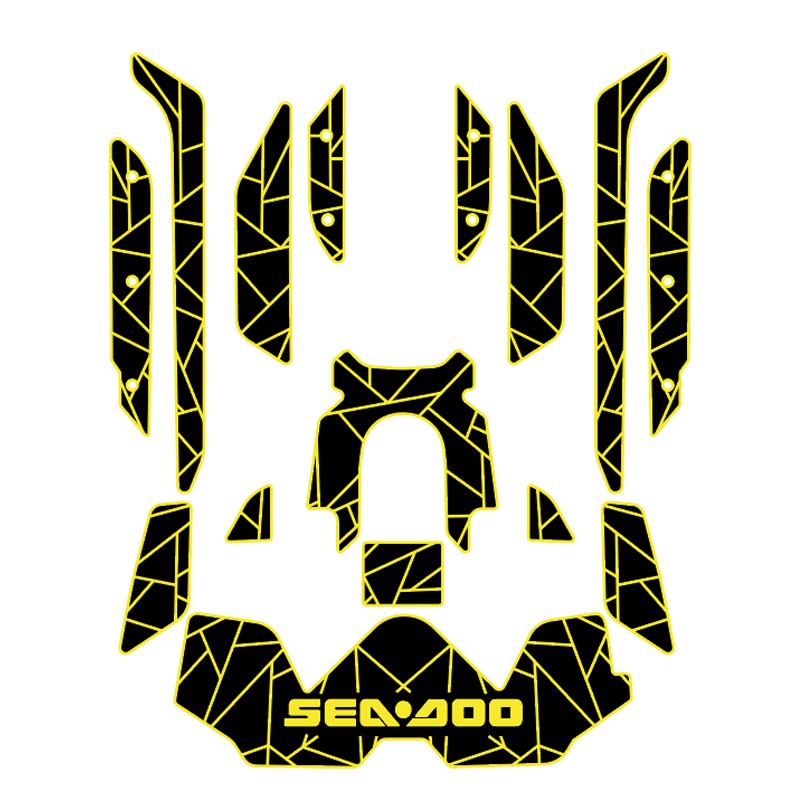 2019-2020 Sea Doo RXT-300 Customize Jet Ski Mats Non-Slip Motorboat Traction Mat Hzchione Black Yellow