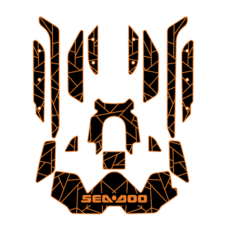 2019-2020 Sea Doo RXT-300 Customize Jet Ski Mats Non-Slip Motorboat Traction Mat Hzchione Black Orange