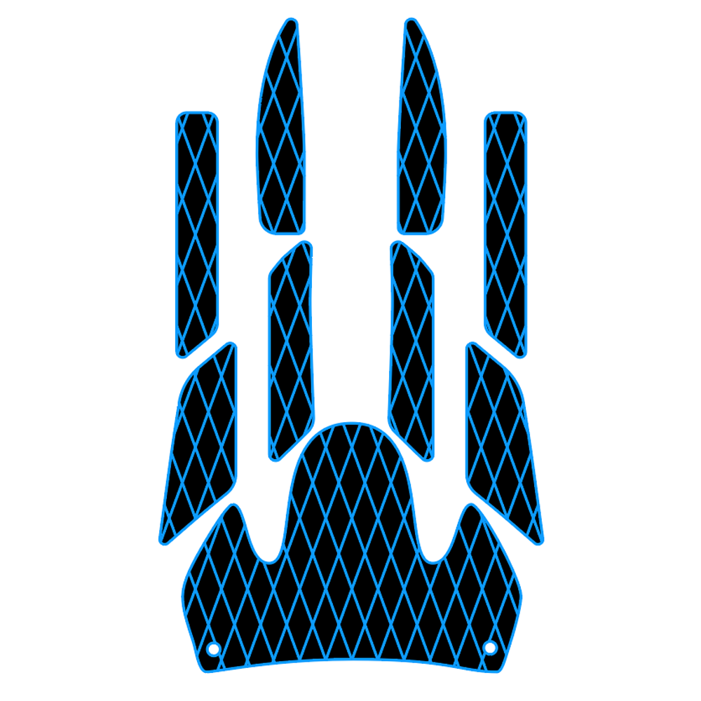 2000-2002 Yamaha GP 1200R GP 1300R EVA Foam Boat Flooring Jet Ski Traction Mats Hzchione Black Blue-Diamond