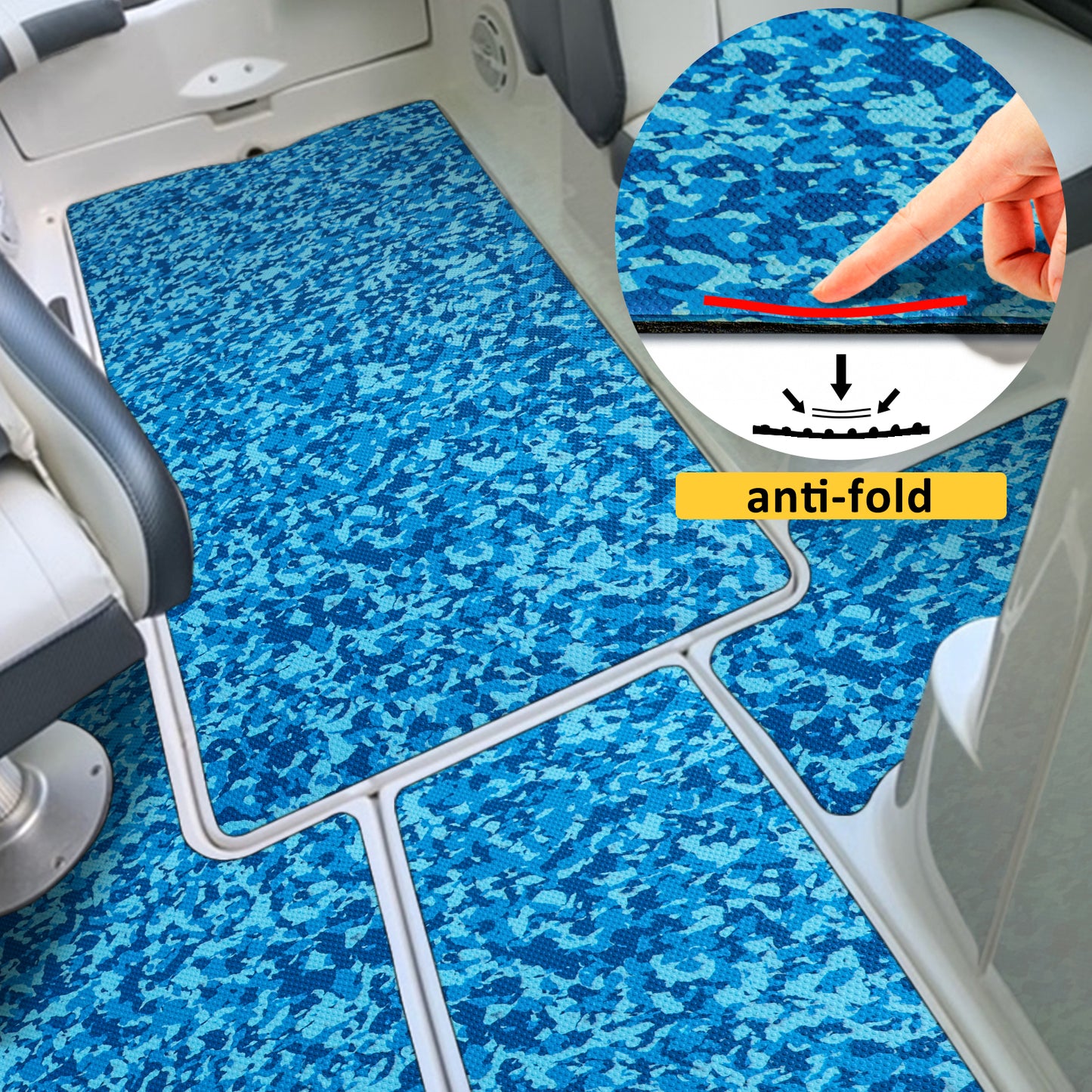 Local delivery in the US Hzchione Boat Flooring Ocean Camouflage EVA Foam Self-Adhesive Anti Slip Mats Roll Sheet Hot Pressed Dots Texture Hzchione