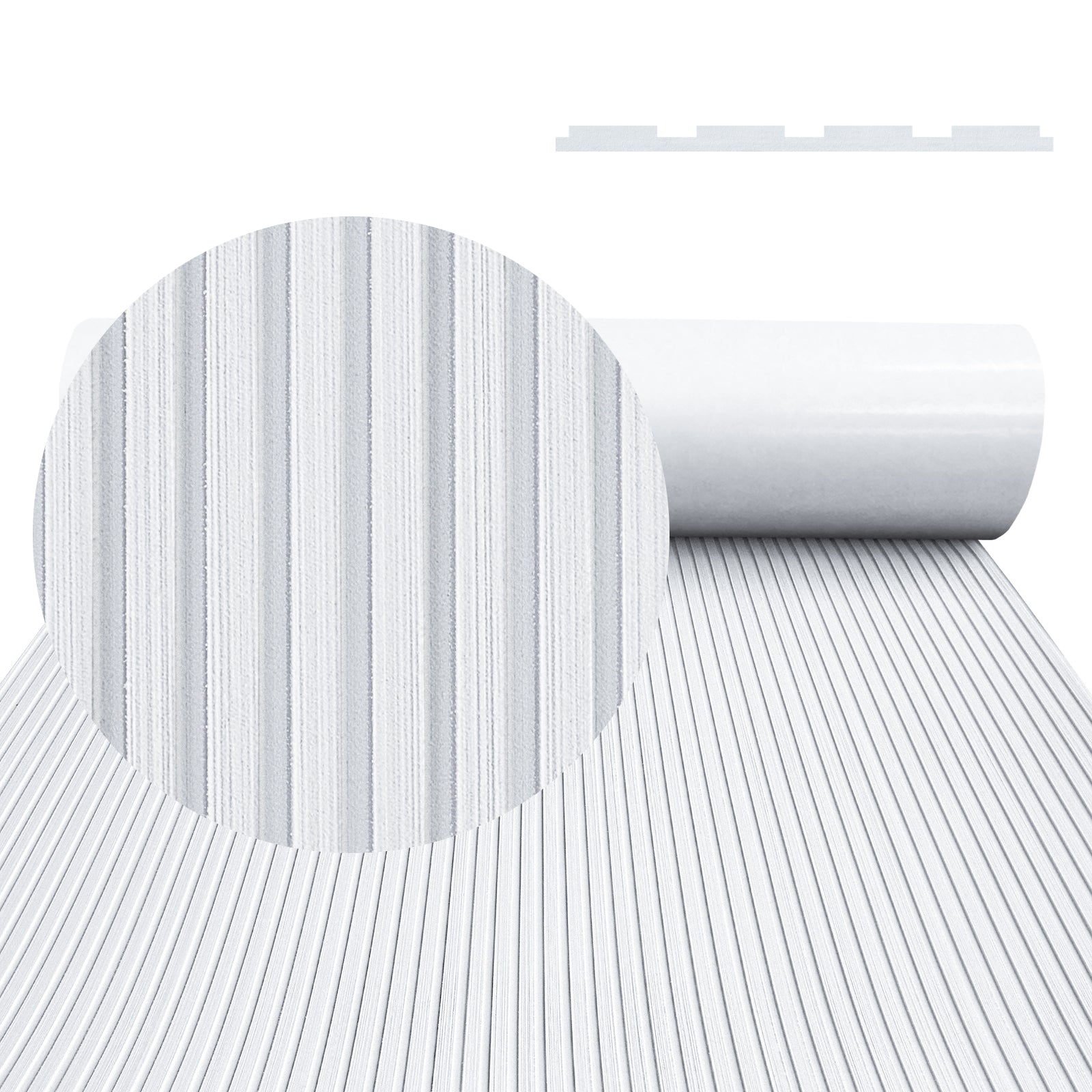 Hzchione EVA Flooring For Boat Non-slip Surfboard Traction Mat Deep Striped Groove  Hzchione 47.3" x 16.2" White 