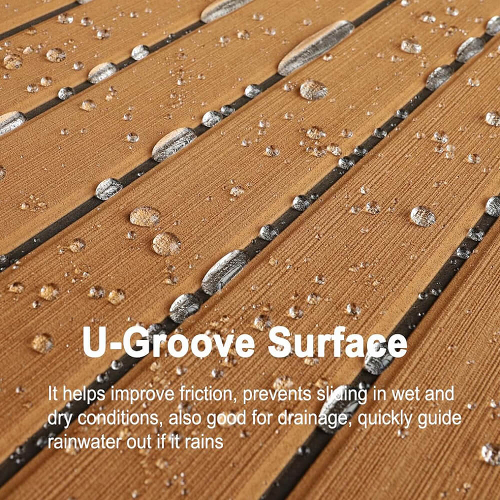 Hzchione Faux Teak Eva Foam Boat Flooring U-Groove Large Size Sheet Material Hzchione