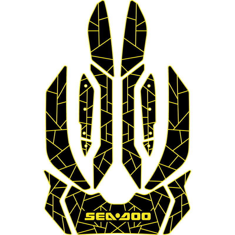 2012-2016 Sea Doo RXP-X 260 Customize Jet Ski Mats Non-Slip Motorboat Traction Mat Hzchione Black Yellow-Irregular line