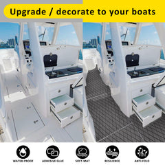 Hzchione 74.81"x27.56" Diamond EVA Foam Boat Decking Traction Pad For Yacht RV Golf Cart Pool Ramp  Hzchione   