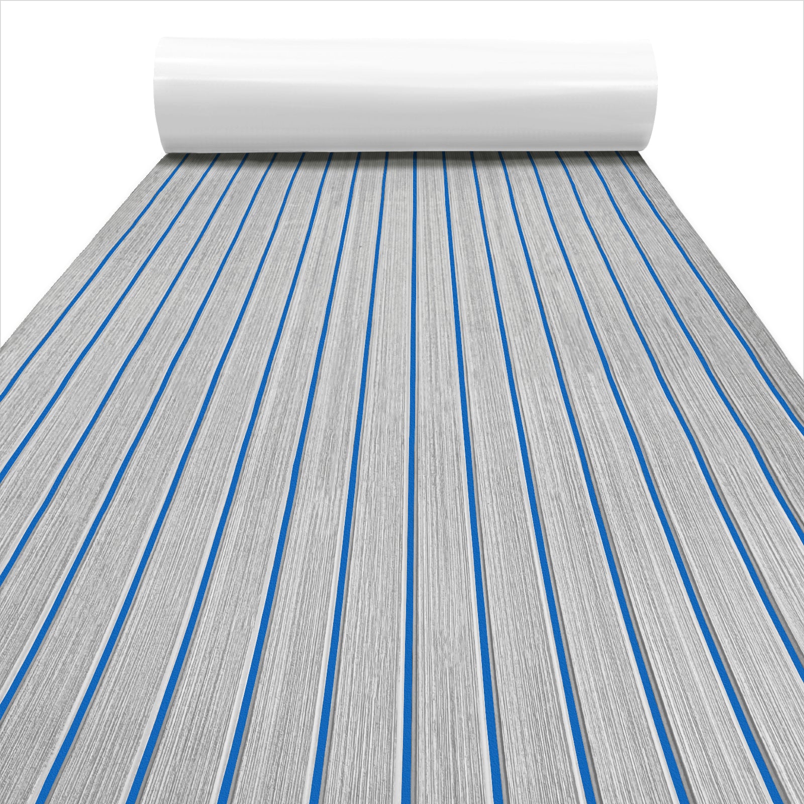 Hzchione Faux Teak Eva Foam Boat Flooring U-Groove Large Size Sheet Material Hzchione Gray+Blue 94.5"x56.3"